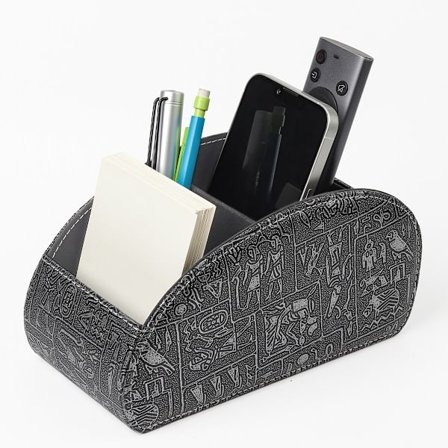 Fjernbetjeningsholder med 5 rum, PU-læderorganisationsopbevaringsboks til TV-fjernbetjening Vintage S