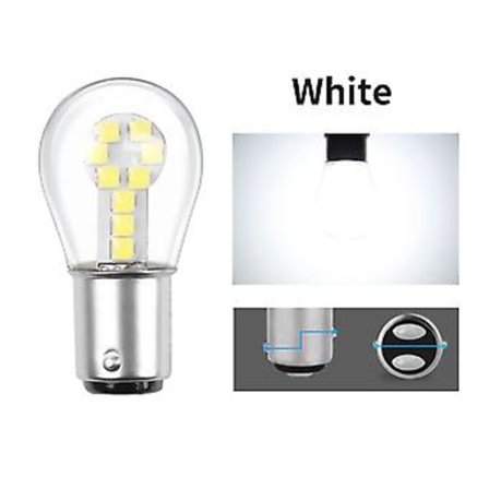 2/4x LED bil BA15S BAY15D baglygte bremselys indikator pære DC 12V (Hvid)