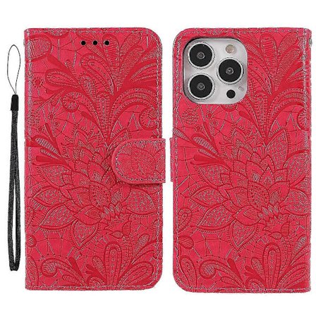 Kompatibel med iPhone 15 Pro Cover Blonde Blomster PU Læder Flip Wallet Telefon Cover - lingling}