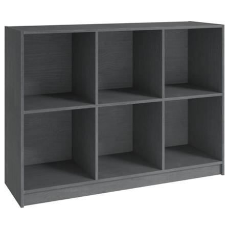 Vidaxl Bokhylla Grå 104x33x76 Cm Massiv Furu Grå