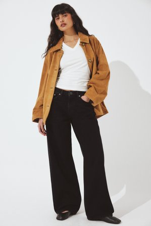 NA-KD Studio Low Waist Baggy Jeans - Low Waist Jeans - Sort - EU 36