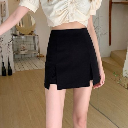 A-linje med hög midja Kjolar Byxkjol SVART XL