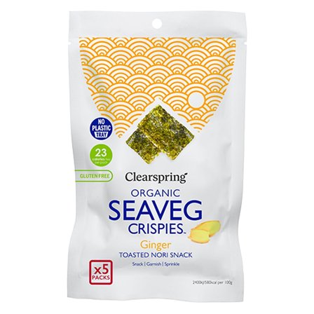 Clearspring Seaveg Crispies Ingefær Multipack Tang Chips Ø 5x4 g, Helse & Madvarer, Snacks, Chips & Kiks