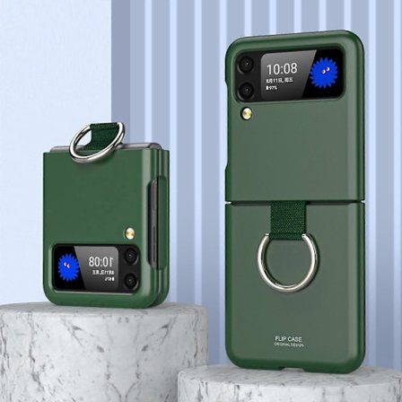 Sormipidikekotelo Yhteensopiva Samsung Galaxy Z Flip 4:n kanssa, jossa on rengasteline, Z Flip 4 PC himmeä kotelo Anti-lost