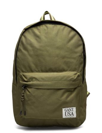 Unisex. Backpack Ryggsekk Veske Grønn GANT*Betinget Tilbud