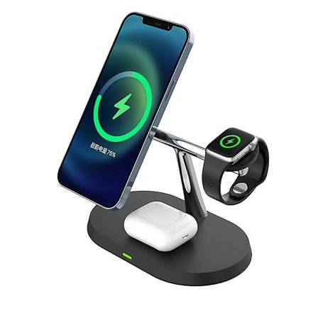Magnetisk trådlös laddningsstation, 3 i 1 snabbladdningsdocka kompatibel med iPhone 12/13, pro, Pro Max, Mini, Iwatch 7/6/se/5/4/3/2, Airpods 2/