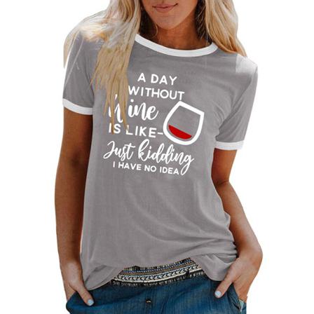 Kortärmad T-shirt För Kvinnor Med Rund Hals