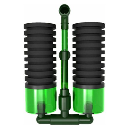 Liv Akvariefilter Indeholder 2 Svamp, 1 In-Sponge Filterholder, 2 Sugerkopper og 2 Mediebokse, Dobbelt Akvarie Svamp Luftpumpefilter Egnet