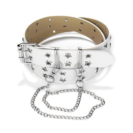 Punk taljebælte Goth linning HVID STYLE1 STYLE1