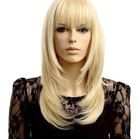 Hårförlängningar Fashian Peruk Blandad Guld Lång Päron Blomma Lockigt Dam Qi Liu Hai Långt rakt hår (Färg: Fotofärg)