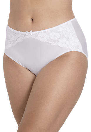 Miss Mary of Sweden Jacquard & Lace Trosa Shape Dam Vit 44