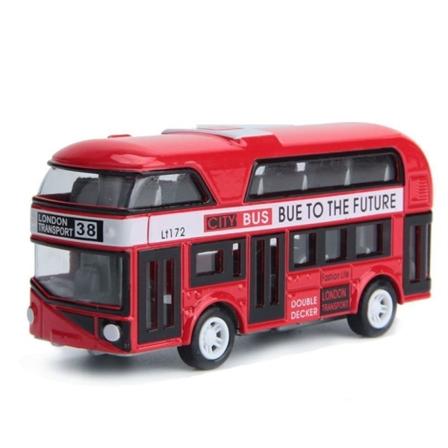 Kaksikerroksinen linja-autolelumalli Pull Back Toys PUNAINEN Red