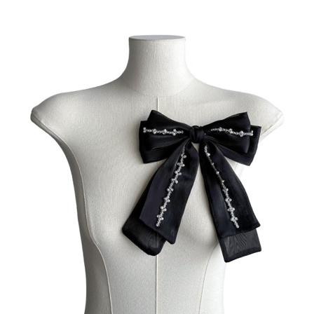 Brodert stofflapp Flower Cloth Sticker SVART Black