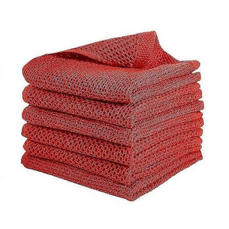 6 kpl 100 % kudottuja keittiöliinoja, erittäin pehmeät imukykyiset keittiöpyyhkeet 1