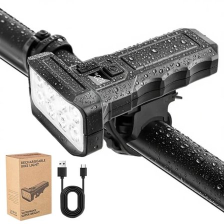 Polkupyörän etuvalo, LED-polkupyörän valo kohde- ja hajavalolla, USB ladattava polkupyörän valo, vedenpitävä