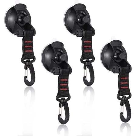 Rød-4stk sugekoppankre, sugekoppankre, kraftige sugekopper