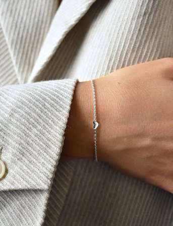 Drakenberg Sjölin Loving Heart Drop Bracelet - Silver - ONE SIZE