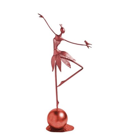 Metalliset puutarhapatsaat Ornamentti Tanssityttö Koristeet PUNAINEN A A