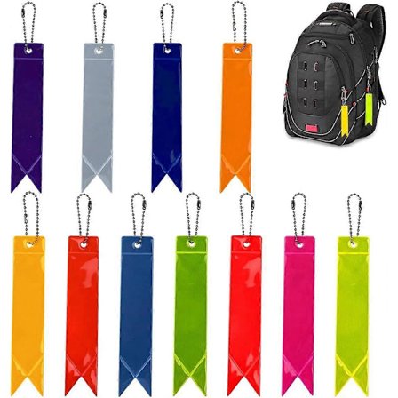 11 stk. sikkerhetsrefleksanheng, reflekser for barn, til skolesekk