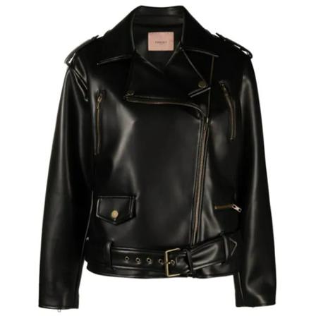 Twinset Leather Jakke Sort, Dame