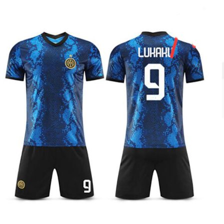 21-22 Inter Milan hjemmebanetrøje nr. 10 Lautaro nr. 7 Sanchez nr. 9 Dzeko fodboldbanedragt med sokker