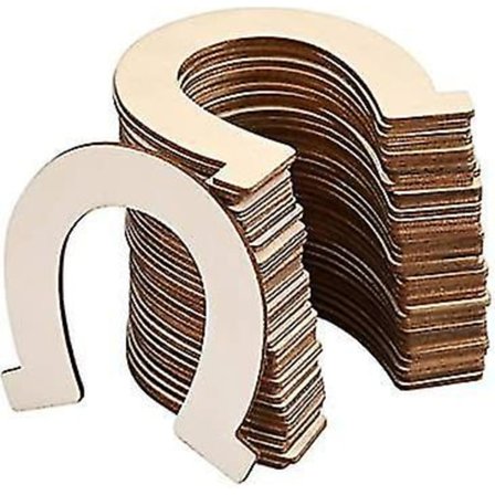 36 stk Træskiver Hestesko Form Pynt