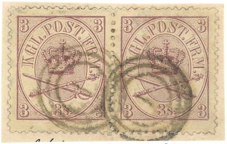 Danmark - AFA 12 stemplet par