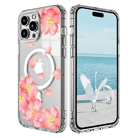 Skal för iPhone 16 Pro Kompatibelt med MagSafe Blommönster Tryck TPU+PC Telefonskal - Stil G
