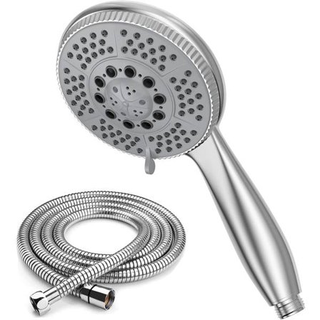 Duschhuvud + 1,5 m slang duschset i stål, högtryck
