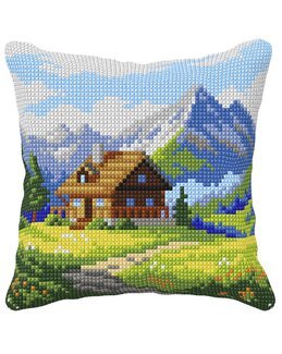 Broderikit Kudde Bergslandskap