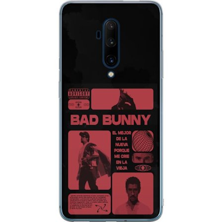 Kompatibelt Mobildeksel til OnePlus 7T Pro Bad Bunny NFL-inspirert skjoldlogo med amerikansk fotball og stjerner