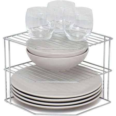 3-etasjes tallerkenstativ - kjøkkenhylleorganisator
