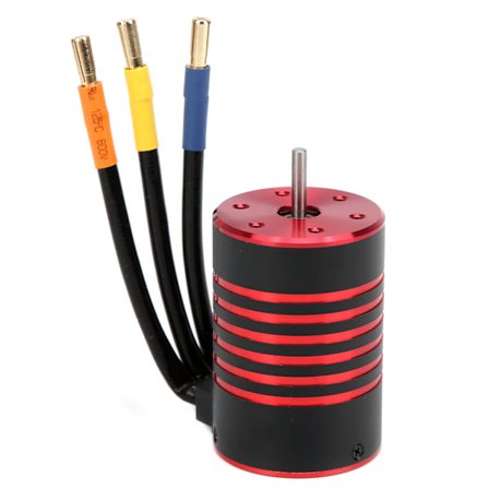 3650 4500KV Børsteløs Motor Metal RC Motor Erstatning til 1/10 RC Bil Sort Rød