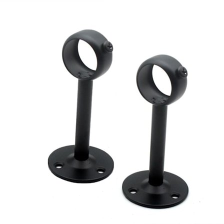 Justerbar takbrakett for gardinstang, 2-pakning, svart