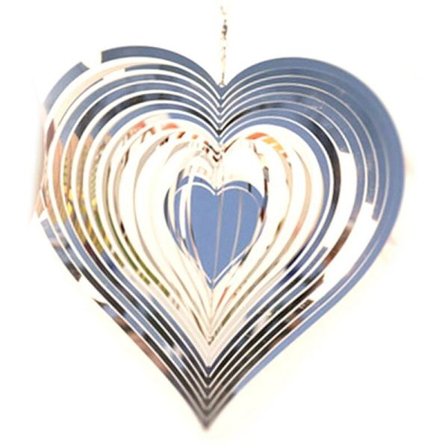 Rustfrit Stål Stereo Roterende Metal Vindspil Vind Spinner Vindspil Og Dekorationer Slående Hjerte Vind Hængende A