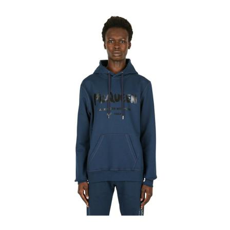 Alexander McQueen Graffiti Logo Print Hooded Sweatshirt Blå, Herre Hættetrøjer