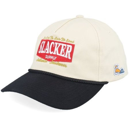 Slacker Supply - Svart Keps - Batch Logo Red Rope Golfer Stone/Black A-frame Adjustable @ Hatstore