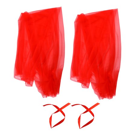 2 stk. tyl Elegant stil lyse farver behagelig letvægts bryllup dekorative tilbehør til fødselsdagRød