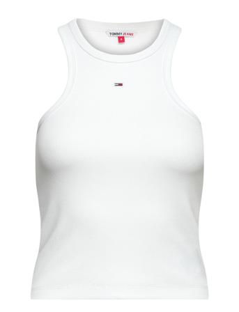 Tjw Feminine Rib Tank T-shirts & Tops Sleeveless Hvit Tommy Jeans