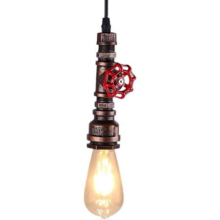 Loft Retro Industrielt Jern Vintage Rør Rør DIY Loftslampe Pendellampe (Pære)
