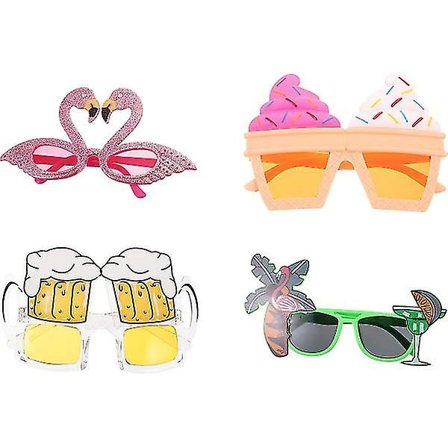 /EA/4 stk. Partybriller Fotoboksrekvisitter Hawaiianske Øyeklær Dekorative Briller Festgave