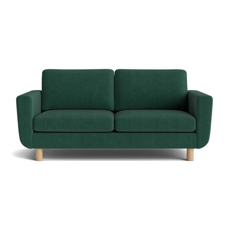 Haven 2 personers sofa - Ontario Grøn - 184x86x86cm - Komfortabel 2 personers sofa med koldskum og ben i massiv eg