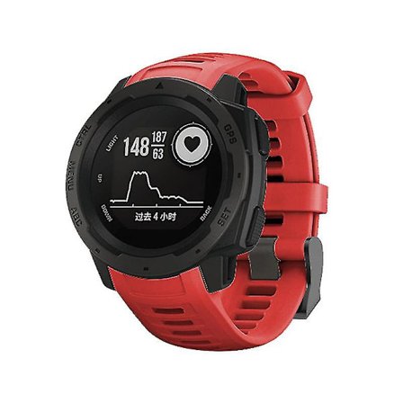 22mm Sportklocka Silikonarmband handledsrem för Garmin Instinct Crimson