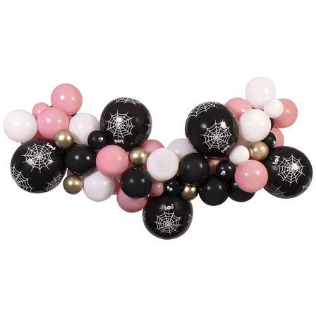 Ballongbåge Halloween Svart, Vit & Rosa