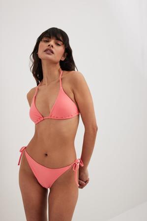 NA-KD Swimwear Bikinitrosa med knytband - Bikini - Rosa - X-Large