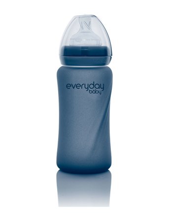 Everyday Baby | Glass Baby Bottle Heat Sensing Healthy + Blueberry 240Ml | 240 ml