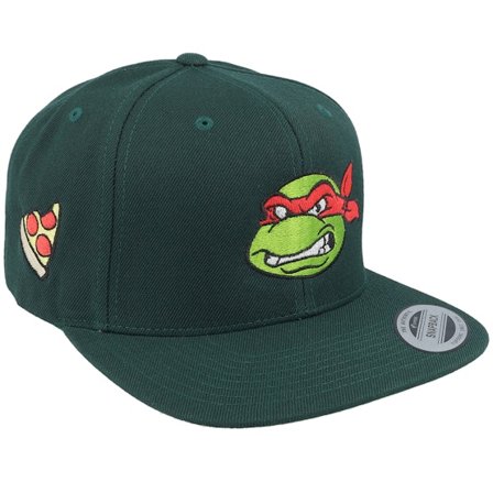 TMNT - Raphael Face Dark Green Snapback Snapback Green Cap - @ Hatstore