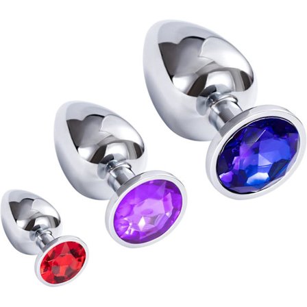 Analplugg, Storlek Anal Stimuleringsleksak Träning Nybörjare, Rostfritt Stål Sexleksaker Anal Avslappning Buttplugg Massage för Kvinnor eller Män Par