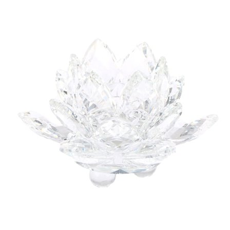 60mm kvartskrystall lotusblomst håndverk glassfigurer gave Hvit