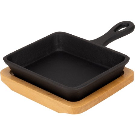 Essentials Støbejerns Serveringspande 12 cm, bordskåner i træ - Sort, træ | KitchenOne